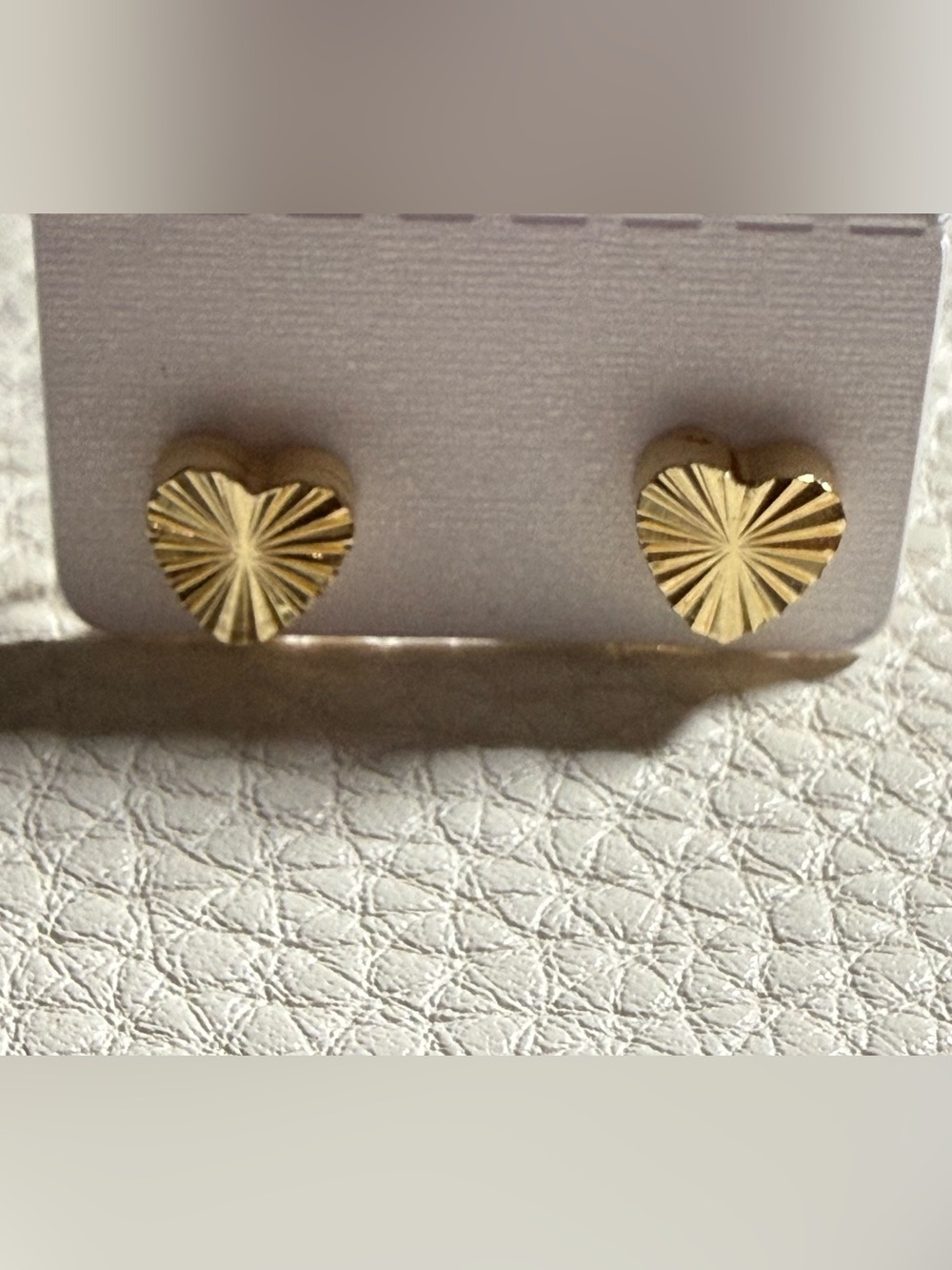 Gold Fluted Heart Stud Earrings *NEW